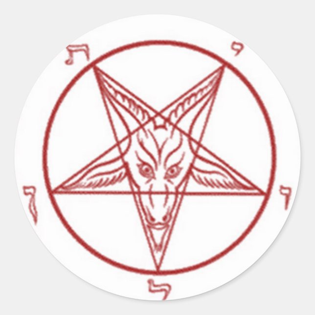 Bahpomet pentagram Round Stickers  (Front)