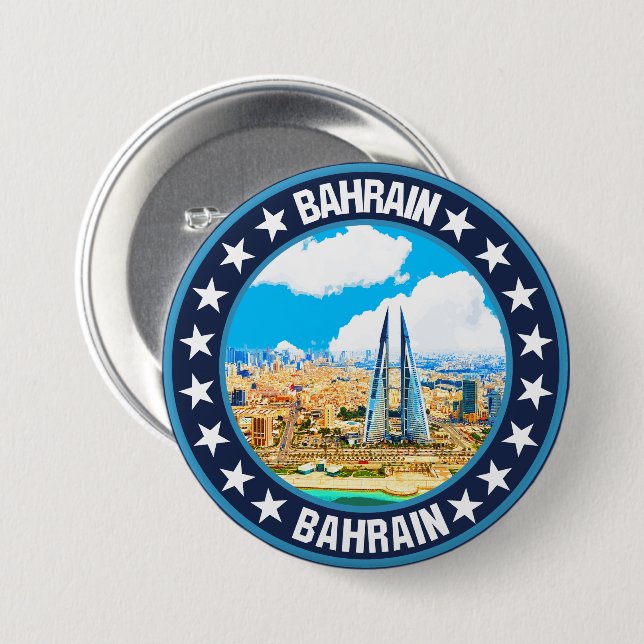 Bahrain                                            7.5 cm round badge (Front & Back)