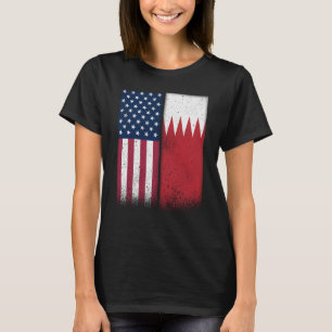 Bahrain Bahraini American Flags Proud USA Bahrain T-Shirt