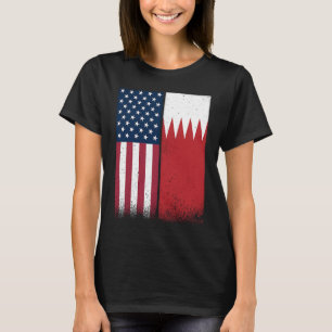Bahrain  Bahraini American Flags Proud USA Bahrain T-Shirt