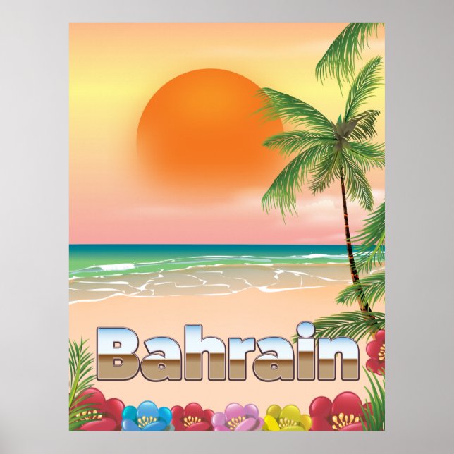 Bahrain beach travel poster (Front)