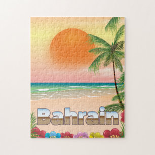 Bahrain beach travel poster jigsaw puzzle