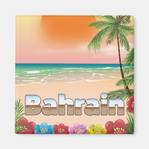 Bahrain beach travel poster magnet