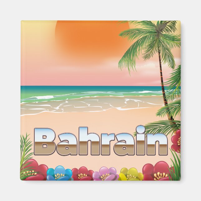 Bahrain beach travel poster magnet (Front)