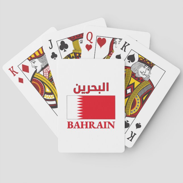 Bahrain Flag ææwordArt ح Arabic Playing Cards (Back)
