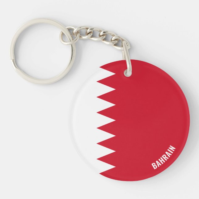 Bahrain Flag Charming Patriotic Key Ring (Front)