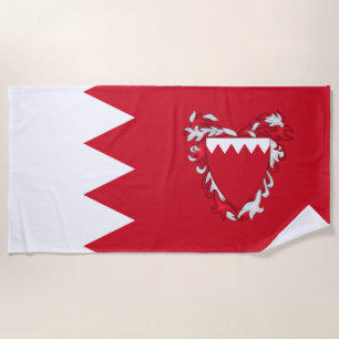 Bahrain flag-coat of arms beach towel
