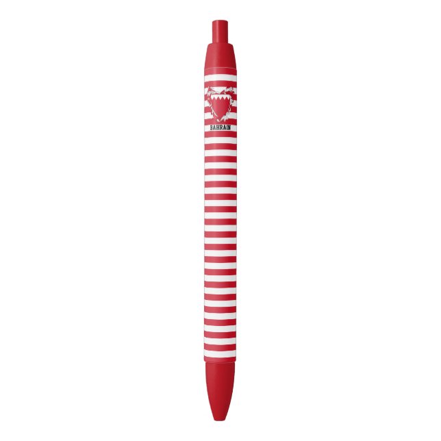 Bahrain Flag Cute Patriotic Black Ink Pen (Front Vertical)