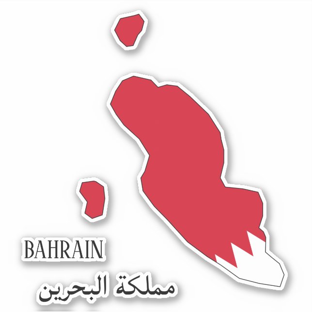 Bahrain Flag Map Patriotic (Front)