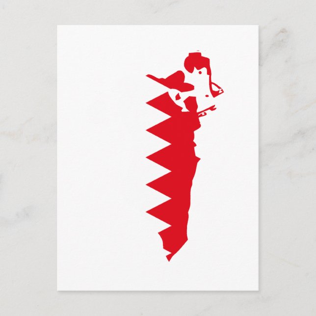Bahrain flag map postcard (Front)