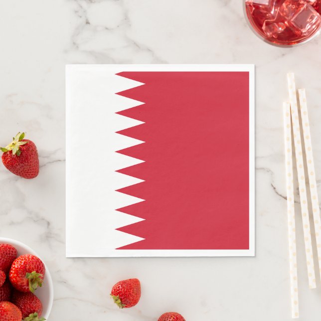 Bahrain flag napkin (Insitu)