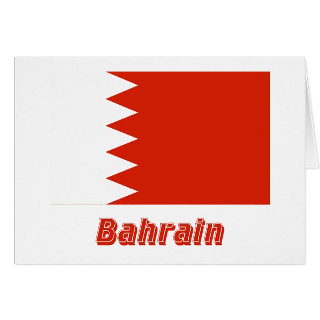 Bahrain Flag with Name (Front Horizontal)
