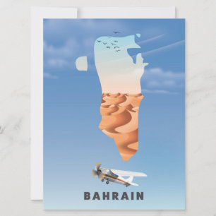 Bahrain Illustrated travel poster print. Invitation