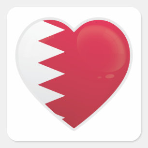 Bahrain Love Icon Square Sticker