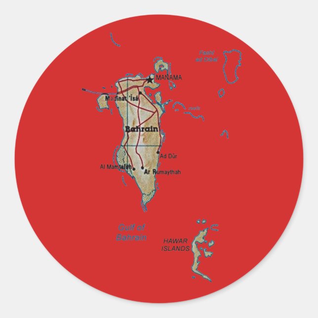 Bahrain Map Sticker (Front)