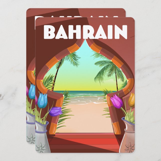 Bahrain palace travel poster (Front/Back)