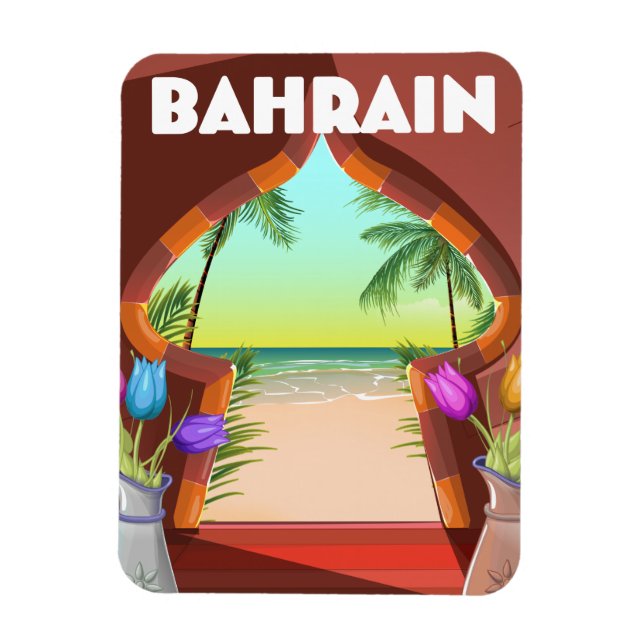 Bahrain palace travel poster magnet (Vertical)