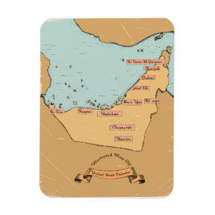 Bahrain Vintage travel map Magnet