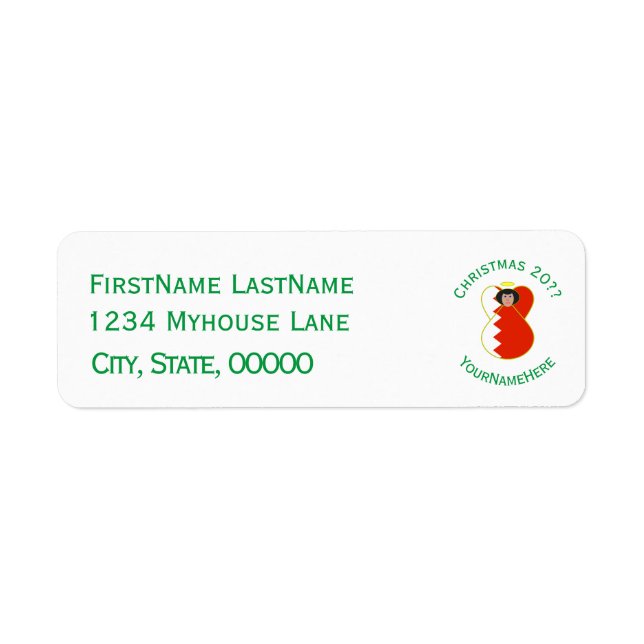 Bahraini Flag Christmas Angel Address (Front)