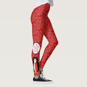 Bahraini Flag Holiday Ms. Penguin Talking Leggings