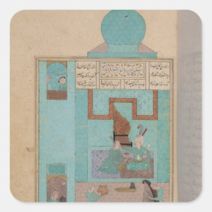 Bahram Visits a Princess in the Turquoise Square Sticker