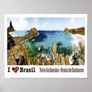 Baia do Sancho - I Love - Brazil - Poster