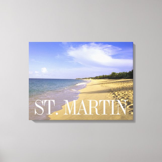 Baie Longue Long Bay Beach, St. Martin Canvas Print (Front)