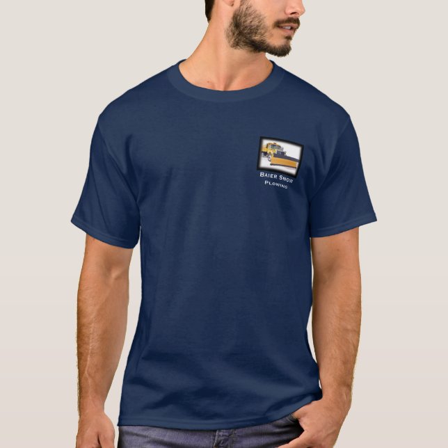 Baier Snow Ploughing Navy T-Shirt (Front)