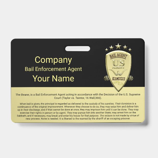 Bail Agent ID Badge (Front)