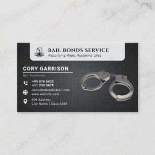 Bail Bond Services Elegant Black Business Card
