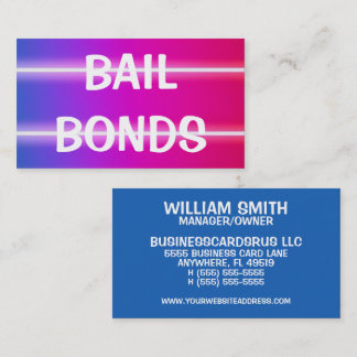 Bail Bonds Bright Colourful Business Card