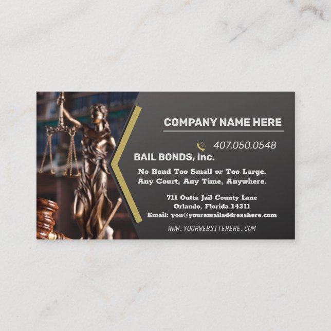 Bail Bonds Business Cards (Front)