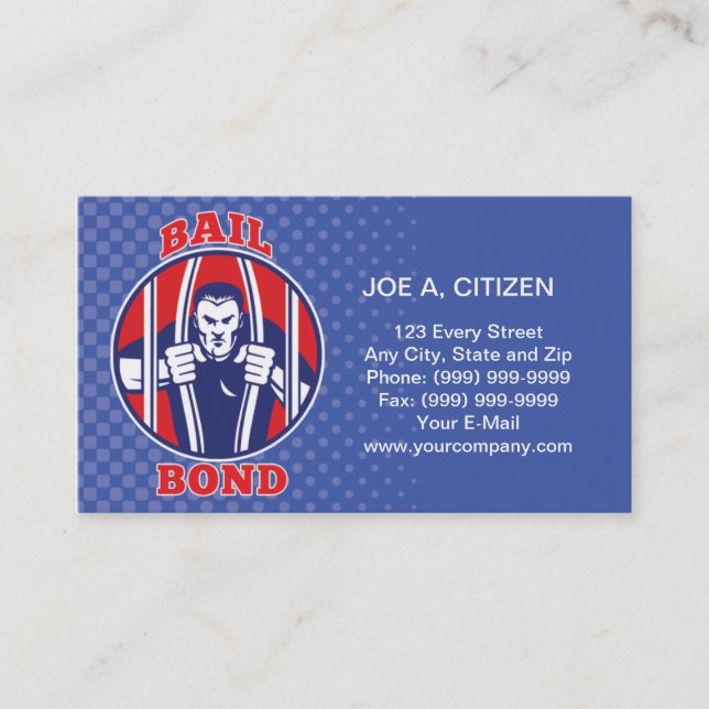 bail bonds busting prison business card (Front)