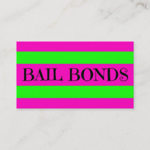 Bail Bonds Neon Colours Business Card