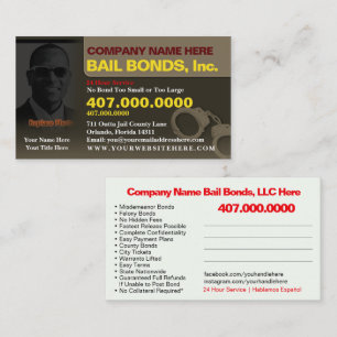 Bail Bonds Photo Customize Business Card Template