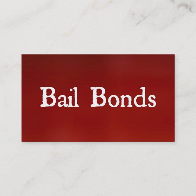 Bail Bonds Red Business Card (Front)