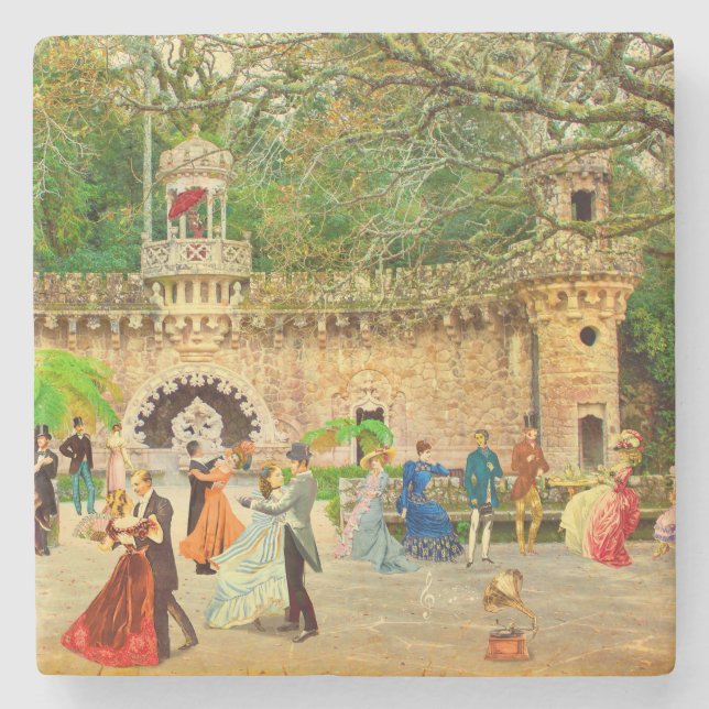Bailando vals en la Quinta da Regaleira (Portugal Stone Coaster (Front)