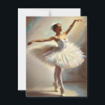 Bailarina de puntas con amplio tutú postcard<br><div class="desc">Preciosa bailarina de puntas con tutú blanco muy amplio. El fondo texturado se refleja sobre los pliegues del tutú,  creando una esplendida armonía de colores. Gustará a cualquier niña o mujer que les encantan las imágenes de bailarinas.</div>