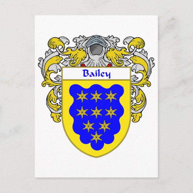 Bailey Coat of Arms (Mantled) Postcard (Front)