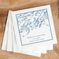 Bailey Island Maine Casco Bay Map Navy Wedding