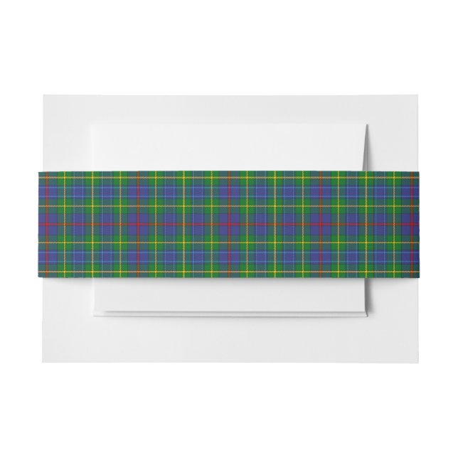 Bailey Scottish Tartan Belly Band Invitation Belly Band (Front Example)
