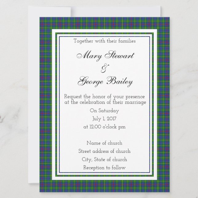 Bailey Scottish Wedding Invitation (Front)