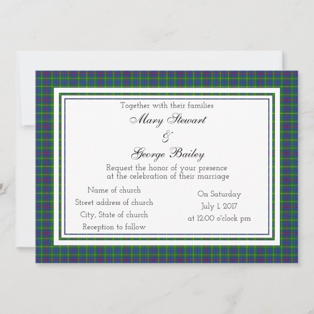 Bailey Scottish Wedding Invitation (Front)
