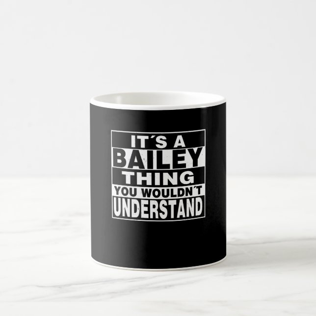 BAILEY Surname Personalised Gift Coffee Mug (Center)