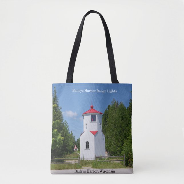 Baileys Harbour Range Lights all over tote Bag (Front)