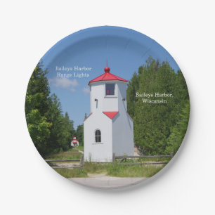 Baileys Harbour Range Lights paper plate