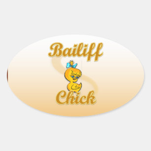 Bailiff Chick Oval Sticker