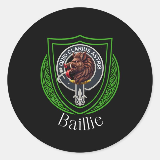 Baillie Scottish Clan Crest Classic Round Sticker (Front)