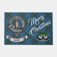 Bain Badge & Tartan Personalised Silver Bells Xmas