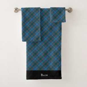 Bain Clan Scottish Tartan Plaid Pattern Bath Towel Set